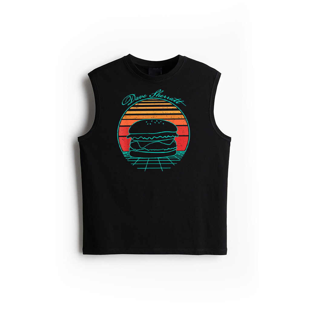 Hamburger Cheeseburger Fast Food Retro Vintage Sunset Tank Top