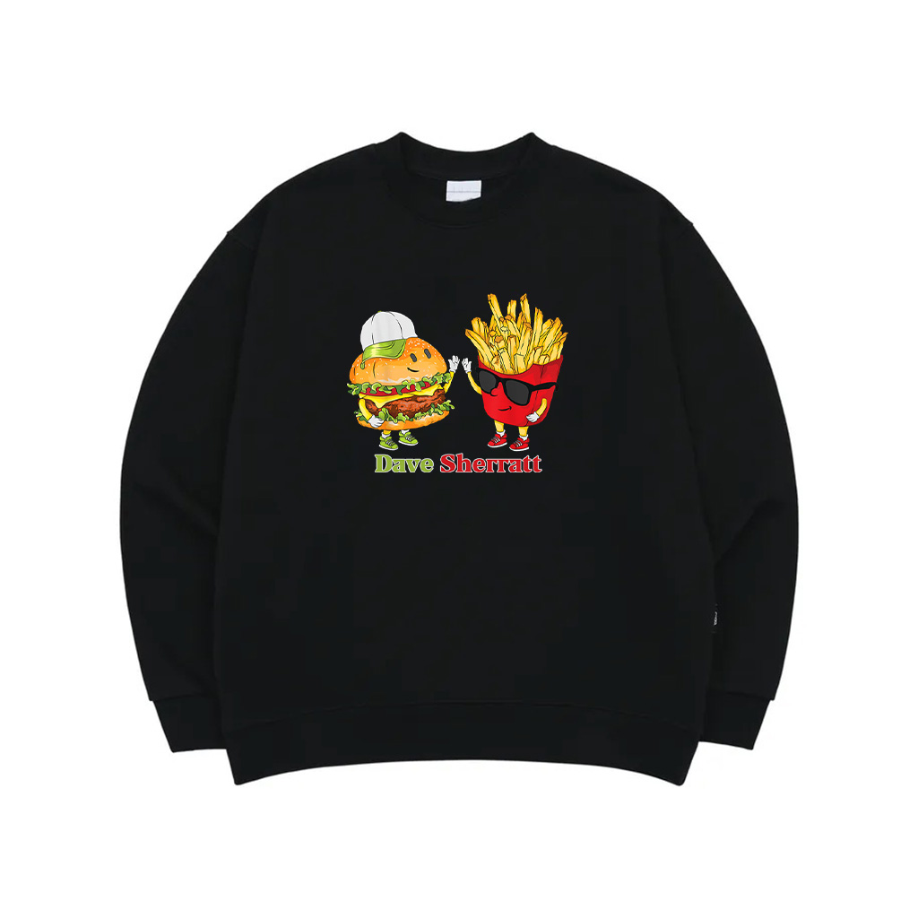 Hamburger Fries High Five Cool Fun Combo Snacks Funny Gift Sweatshirt