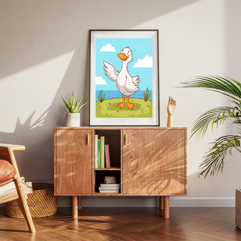 Hand Drawn Cartoon Duck Poster