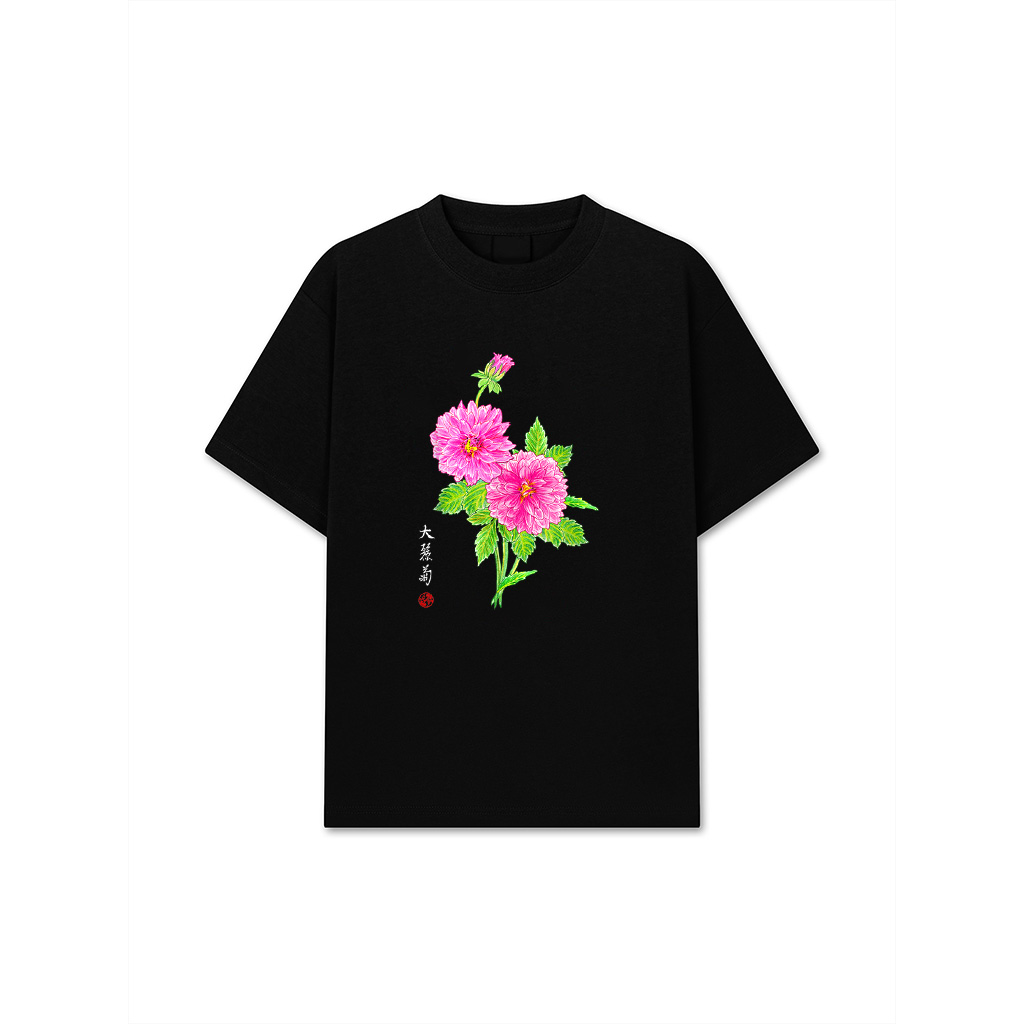 Hand Drawn Dahlia Flower T-Shirt