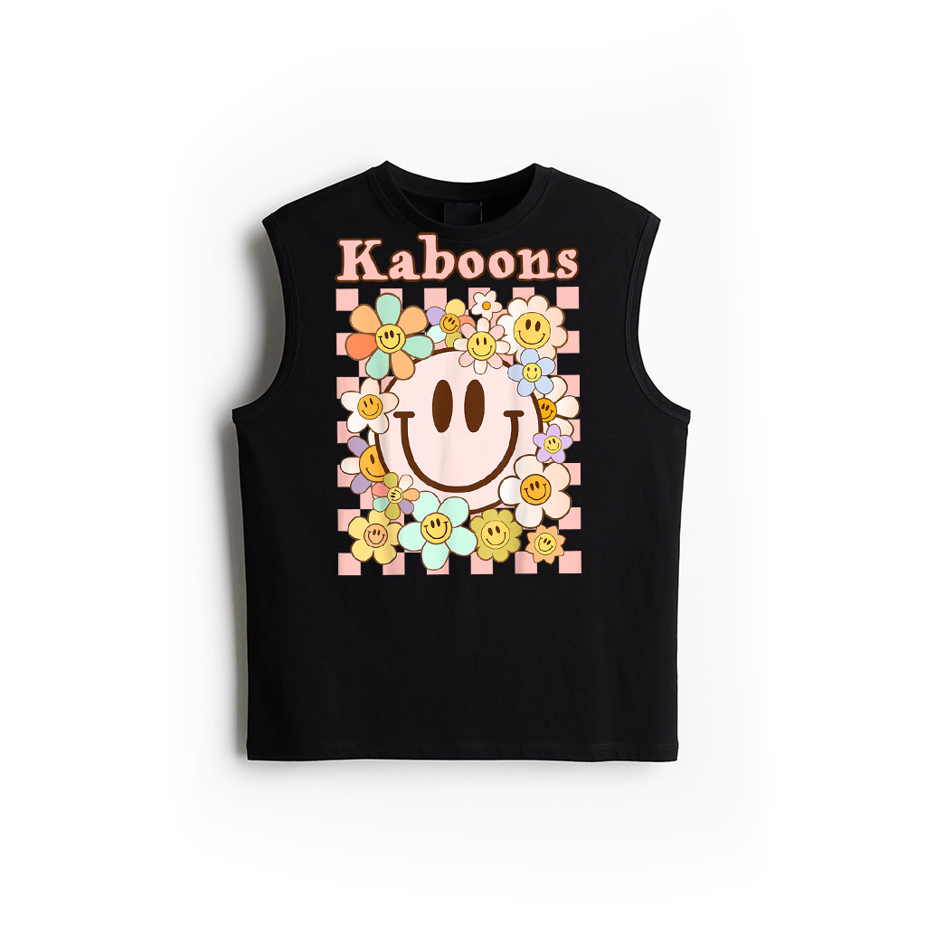 Happy Face Daisy Flower Shirt Preppy Aesthetic Smile Face Tank Top