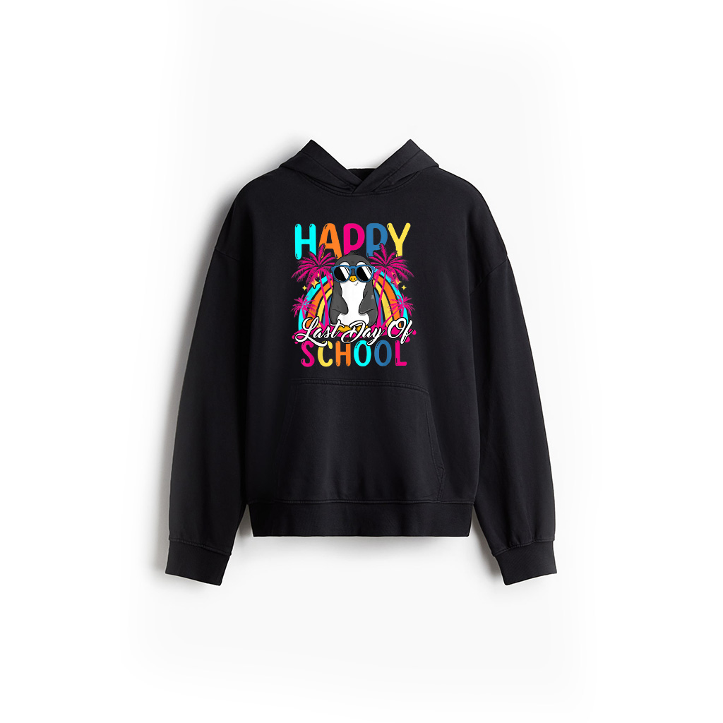 Happy Last Day Of School Teacher Students Graduation Penguin Men Women Hoodie