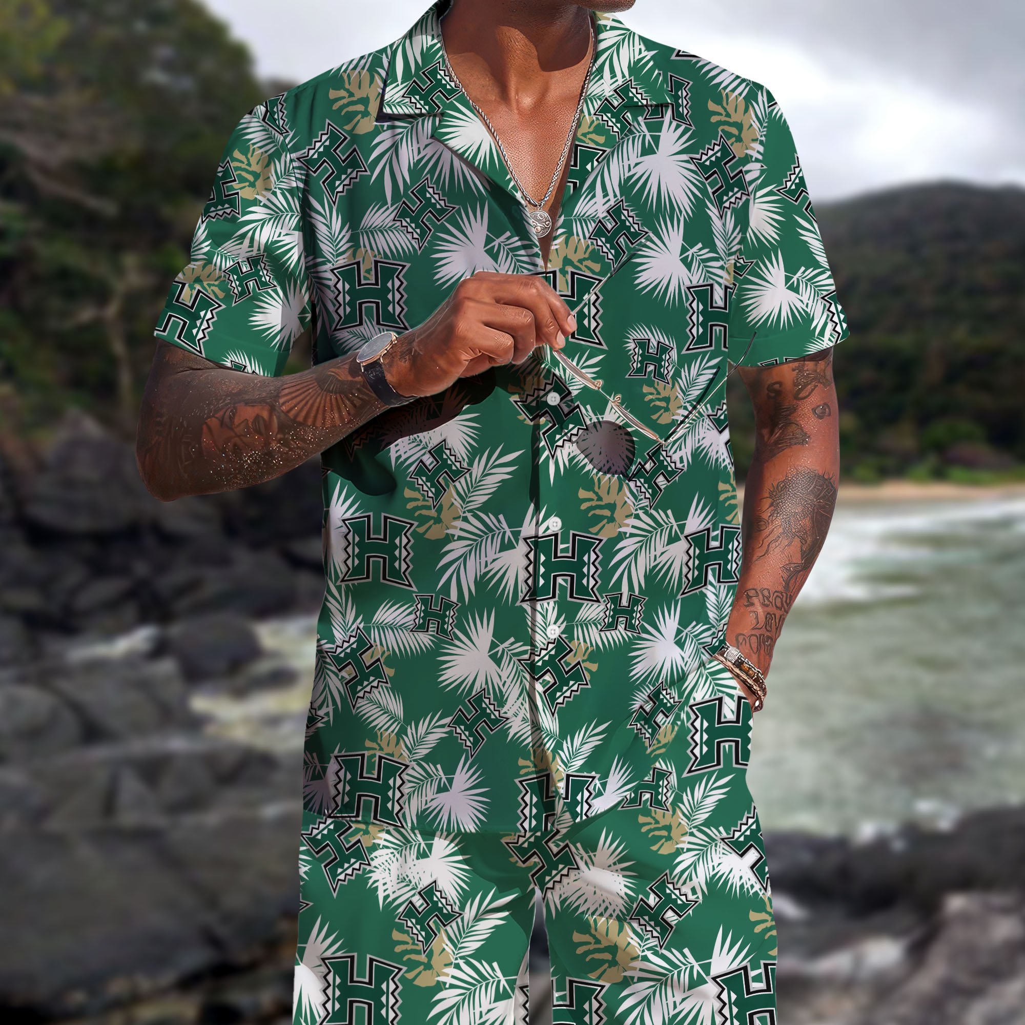 Hawaii Rainbow Warriors Hawaiian Shorts Set 2025 Version, Hawaiian Shirts, Sports Shorts, Gifts For Fan