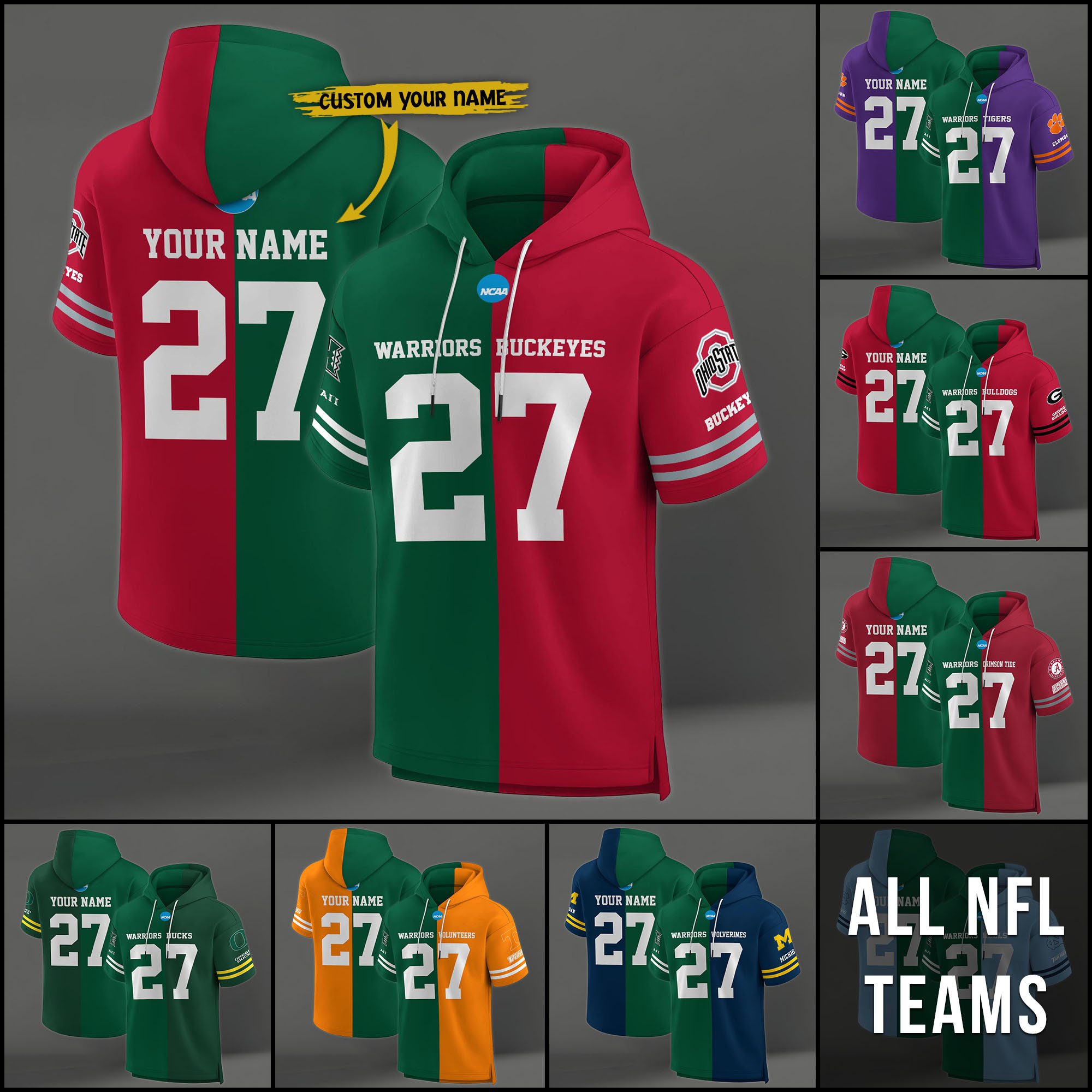 Hawaii Rainbow Warriors House Divided Hoodie Custom Name, Number And Team, Hoodie For Football Fans