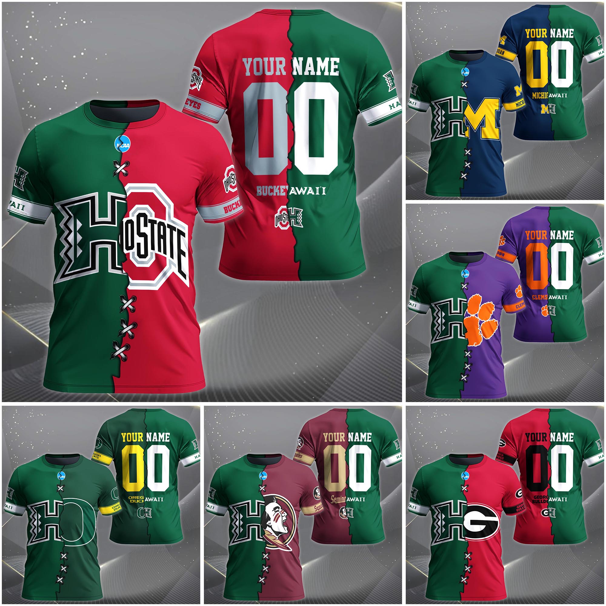 Hawaii Rainbow Warriors House Divided T-Shirt Custom Name 2025 Version, Year And Team, Sport Shirts For Fan