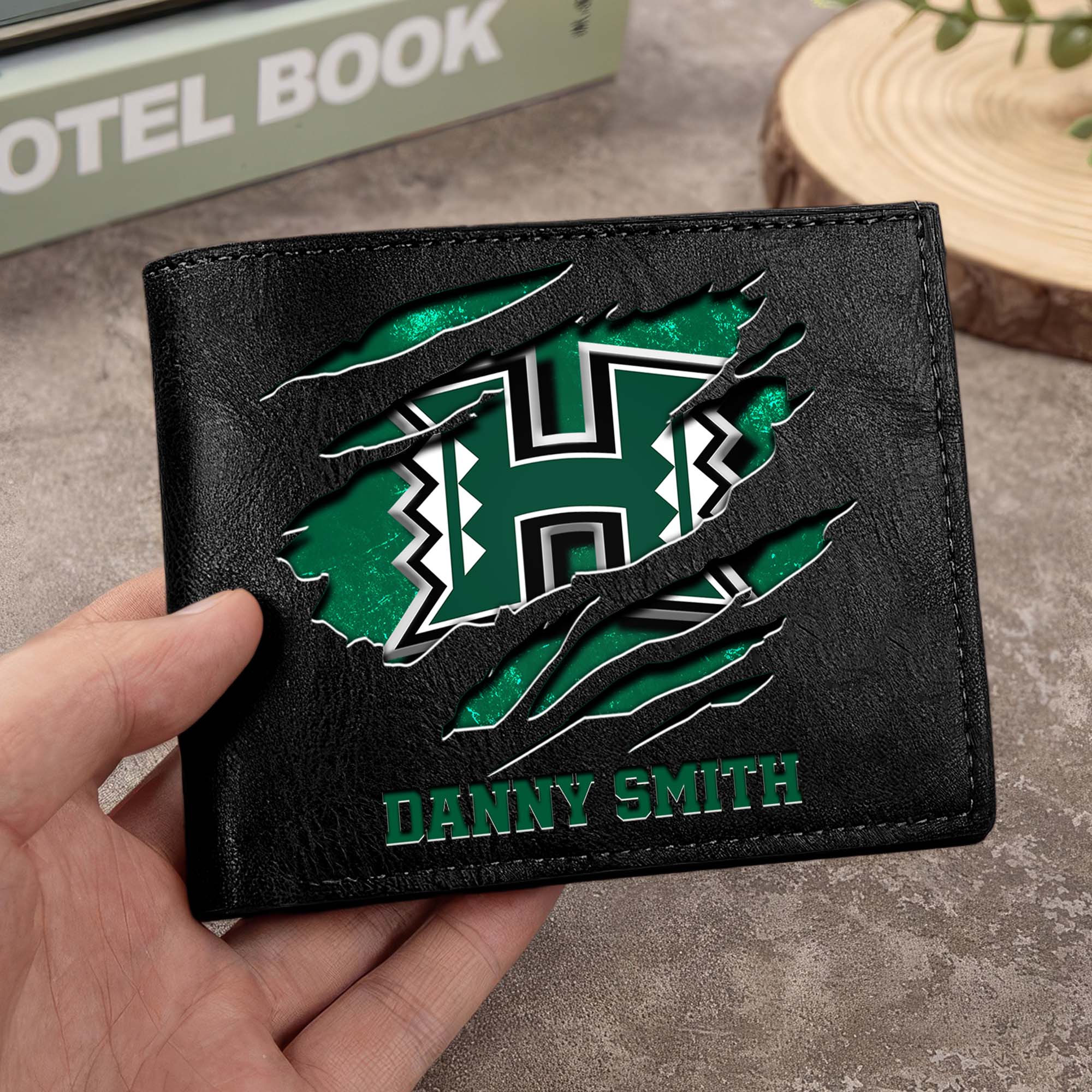 Hawaii Rainbow Warriors Men Wallet Custom Your Name, Football Team Men Wallet For Fans, Gifts For Football Lovers