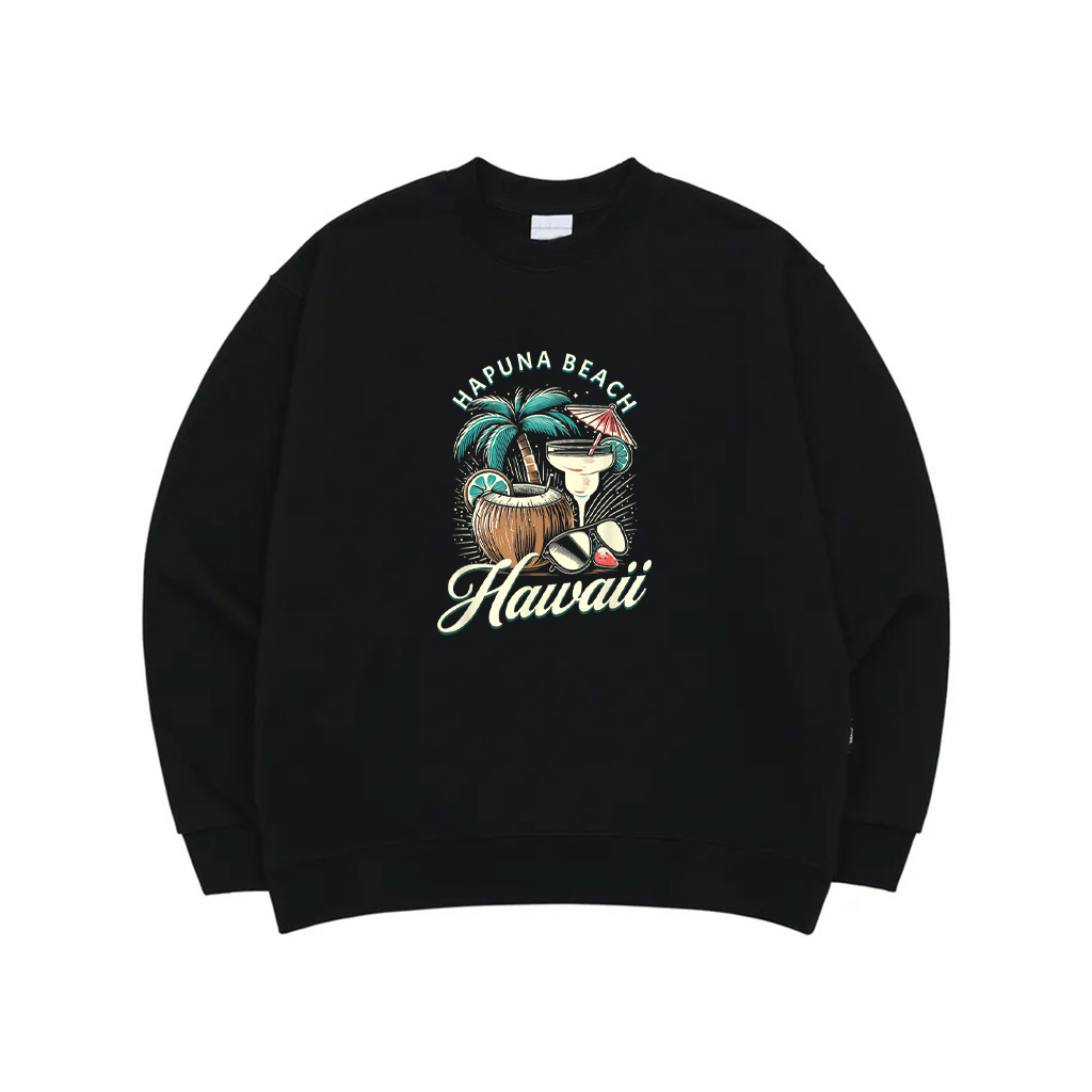 Hawaiian Palm Tree Coconut Cocktail Hapuna Beach Hawaii Sweatshirt