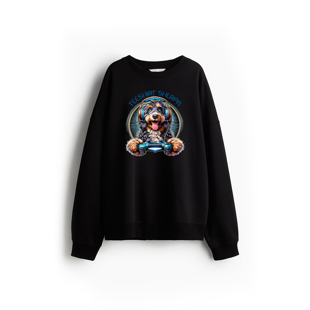 Headphone Video Game Aussiedoodle Dog Gaming Sweatshirt
