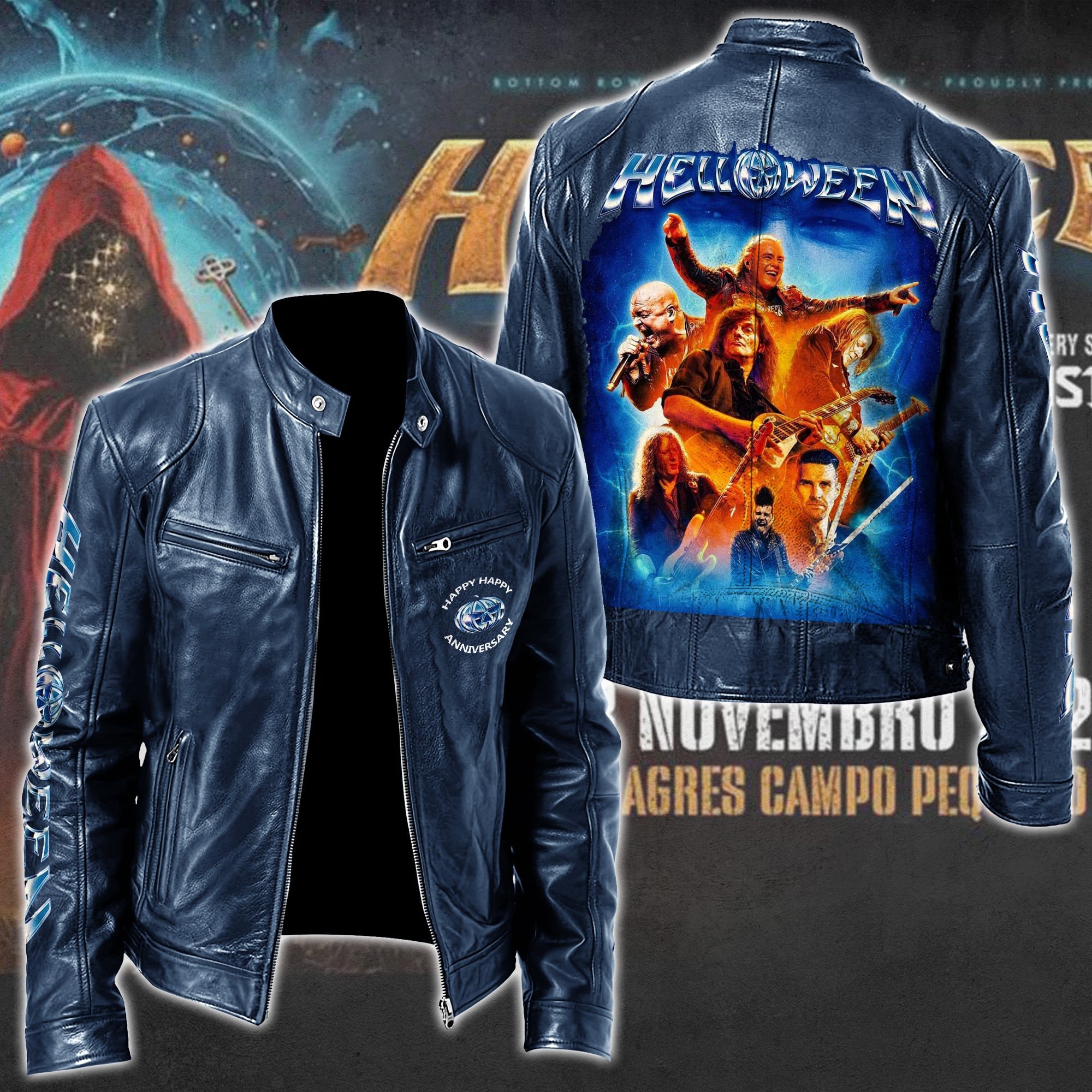 Helloween Leather Bomber Jacket
