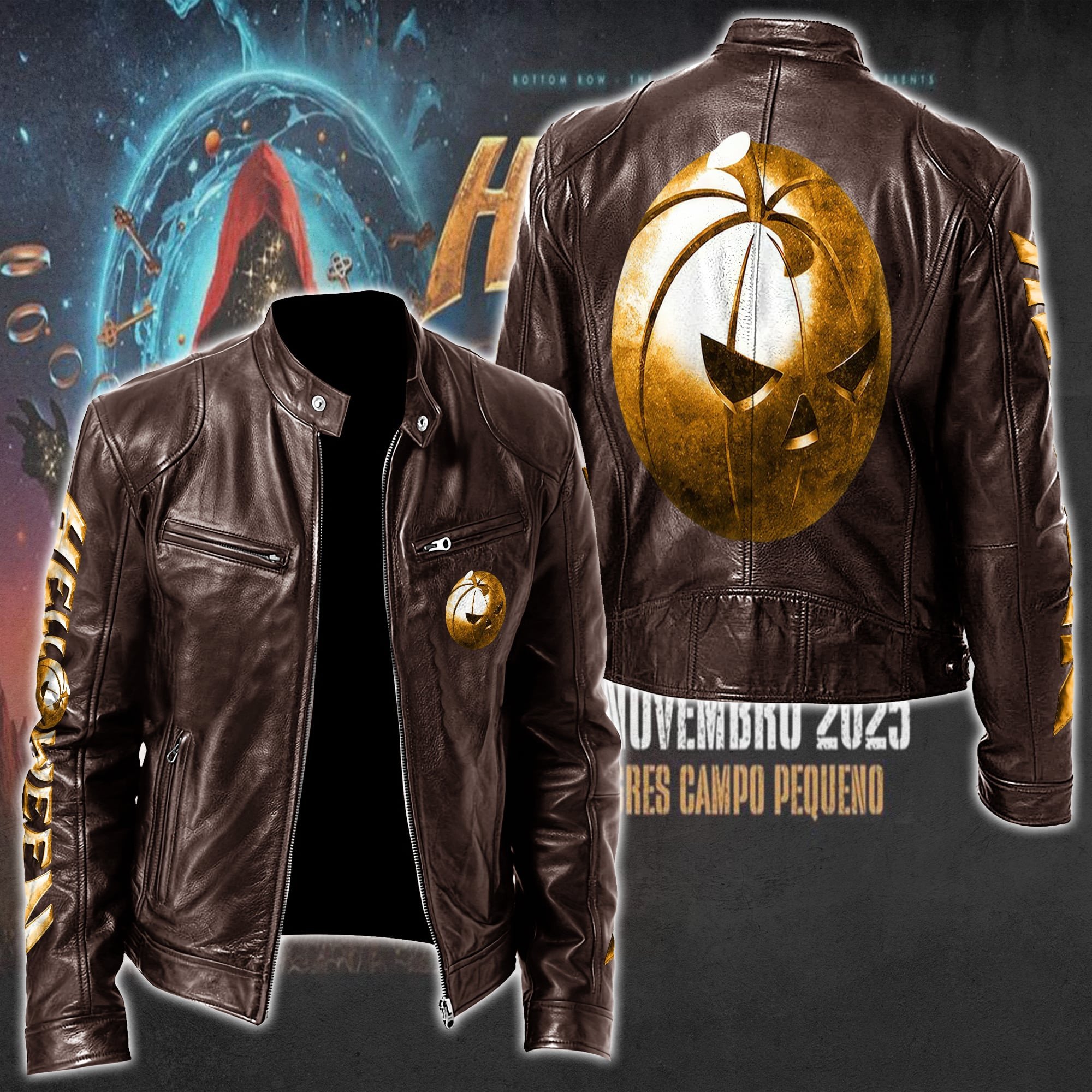 Helloween Leather Bomber Jacket