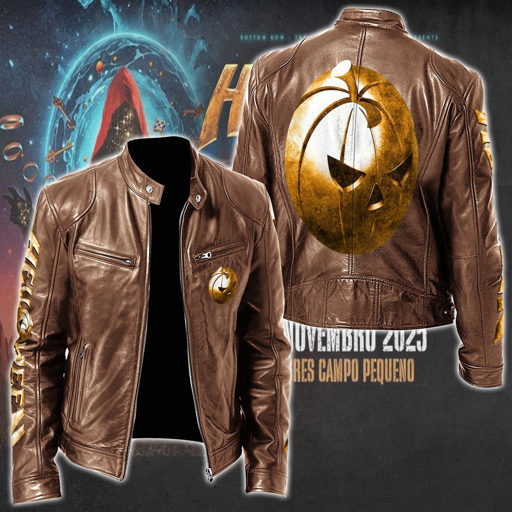 Helloween Leather Bomber Jacket