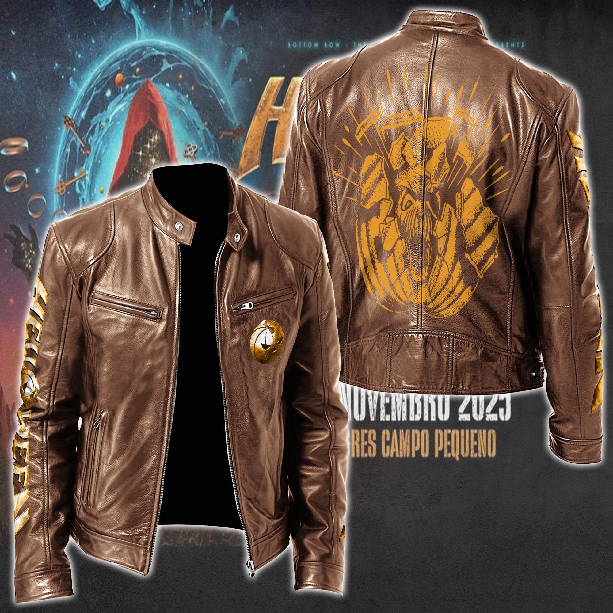 Helloween Leather Bomber Jacket