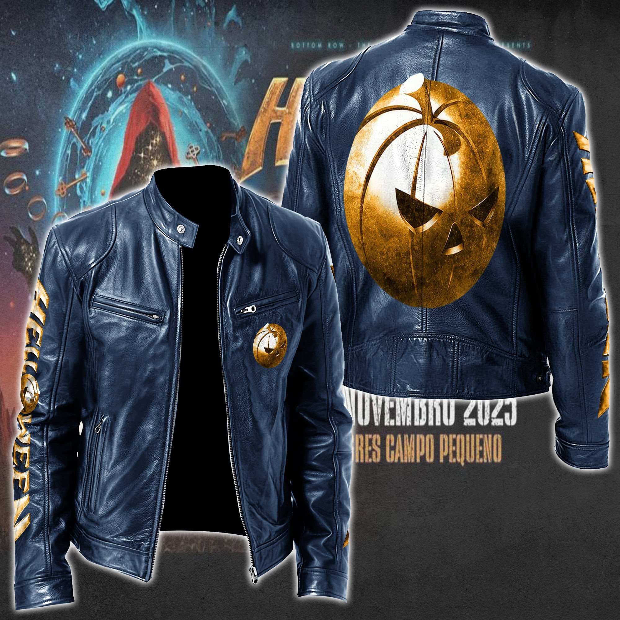 Helloween Leather Bomber Jacket