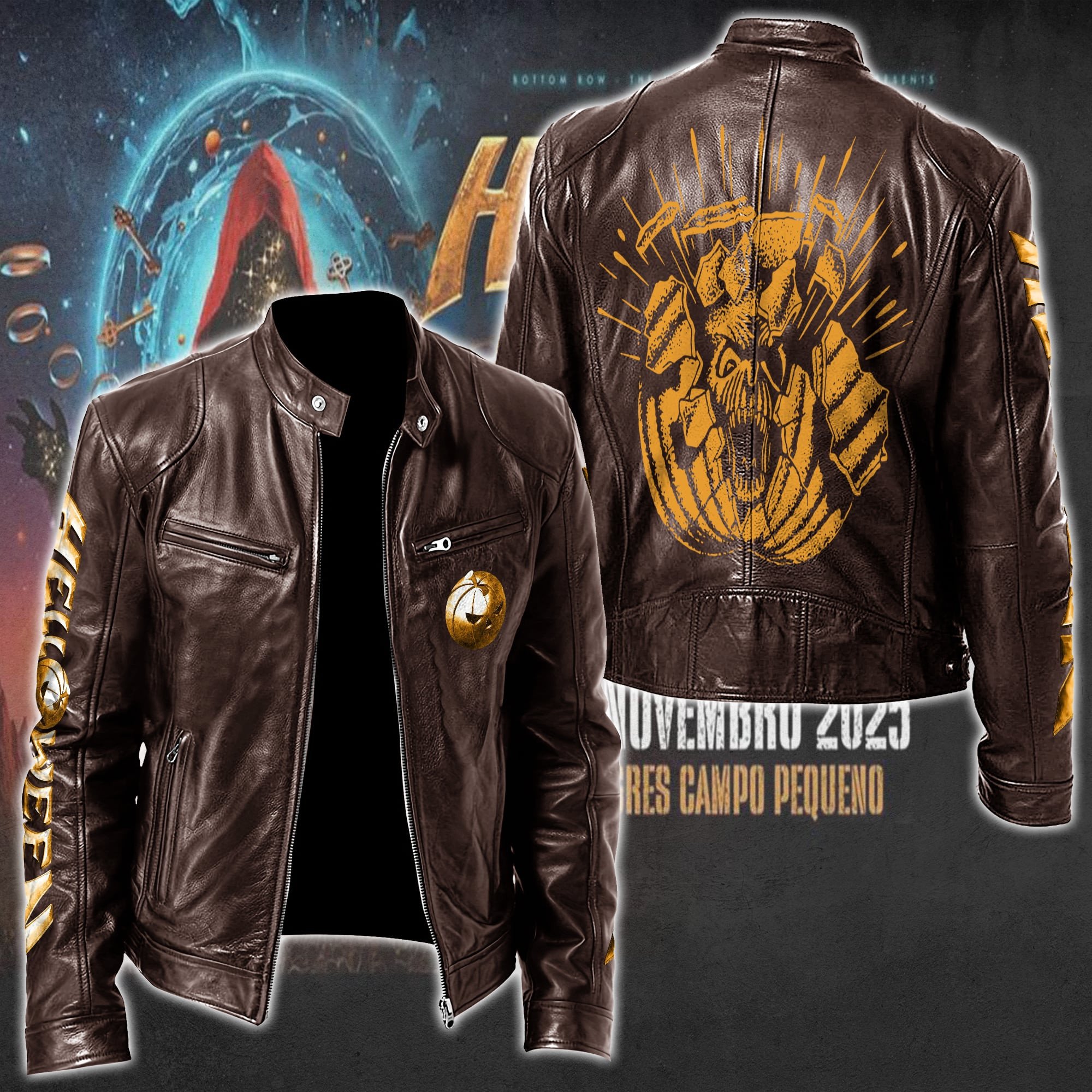 Helloween Leather Bomber Jacket