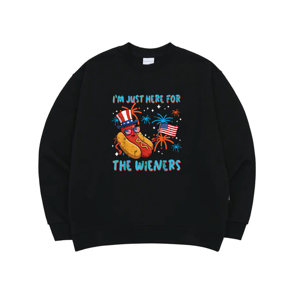 Here For Wieners 4Th Of July Hotdog Patriot Men Women Kids Sweatshirt