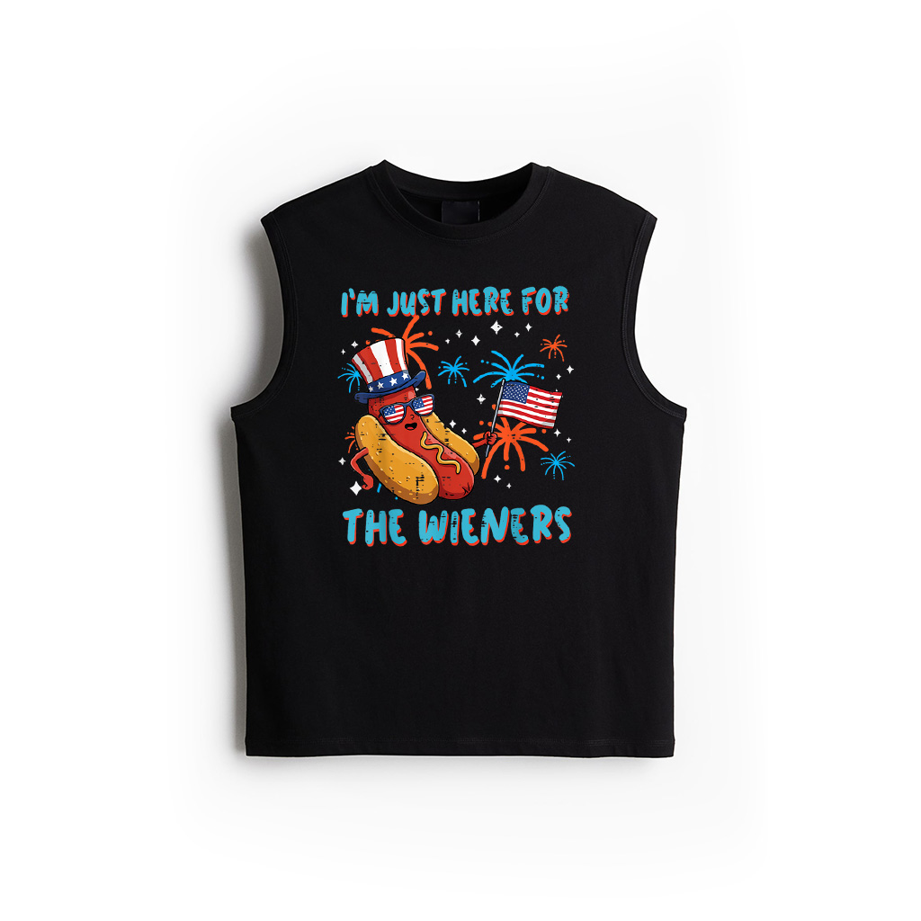Here For Wieners 4Th Of July Hotdog Patriot Men Women Kids Tank Top