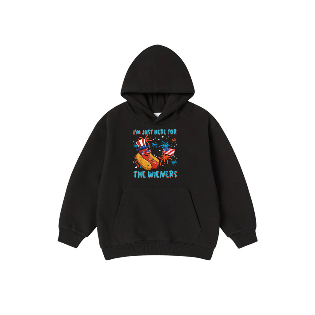 Here For Wieners 4Th Of July Hotdog Patriot Men Women Kids Hoodie