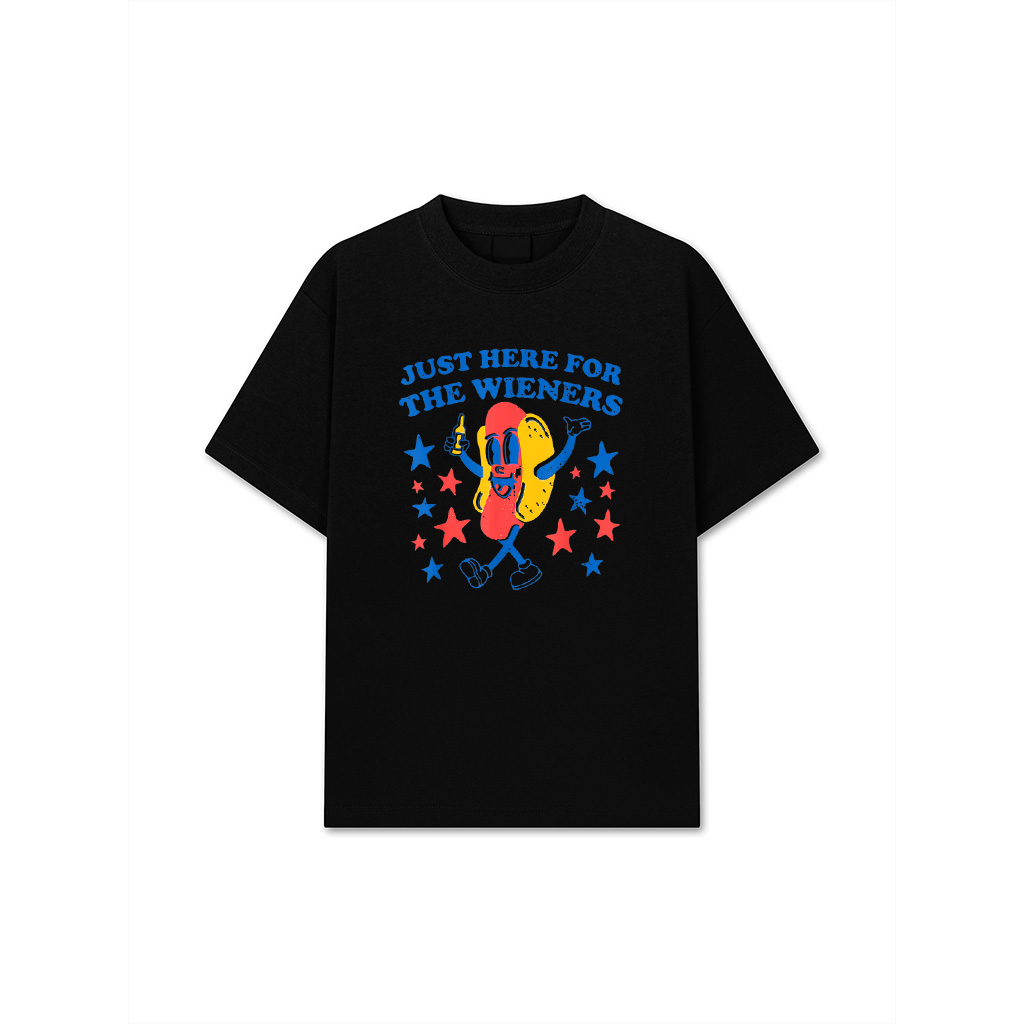 Hot Dog I'm Just Here For The Wieners 4Th Of July Patriotic Men Women T-Shirt