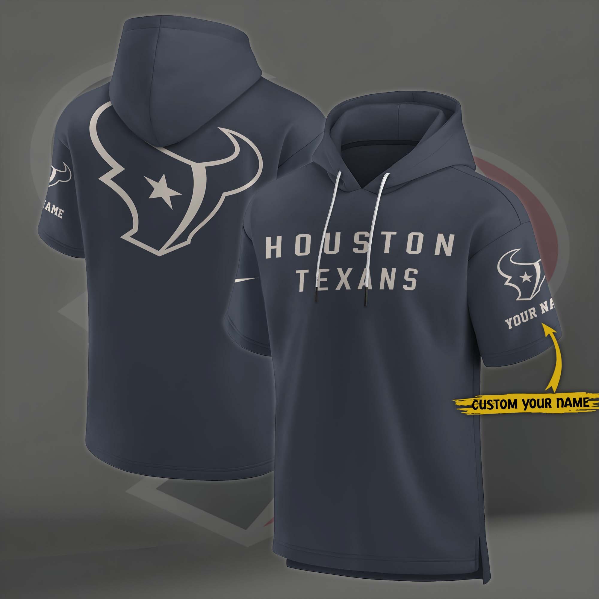 Houston Texans Elements Future Ground Lettering Short Sleeve Pullover Hoodie Custom Name, Gifts For Football Lovers EHIVM 03051158