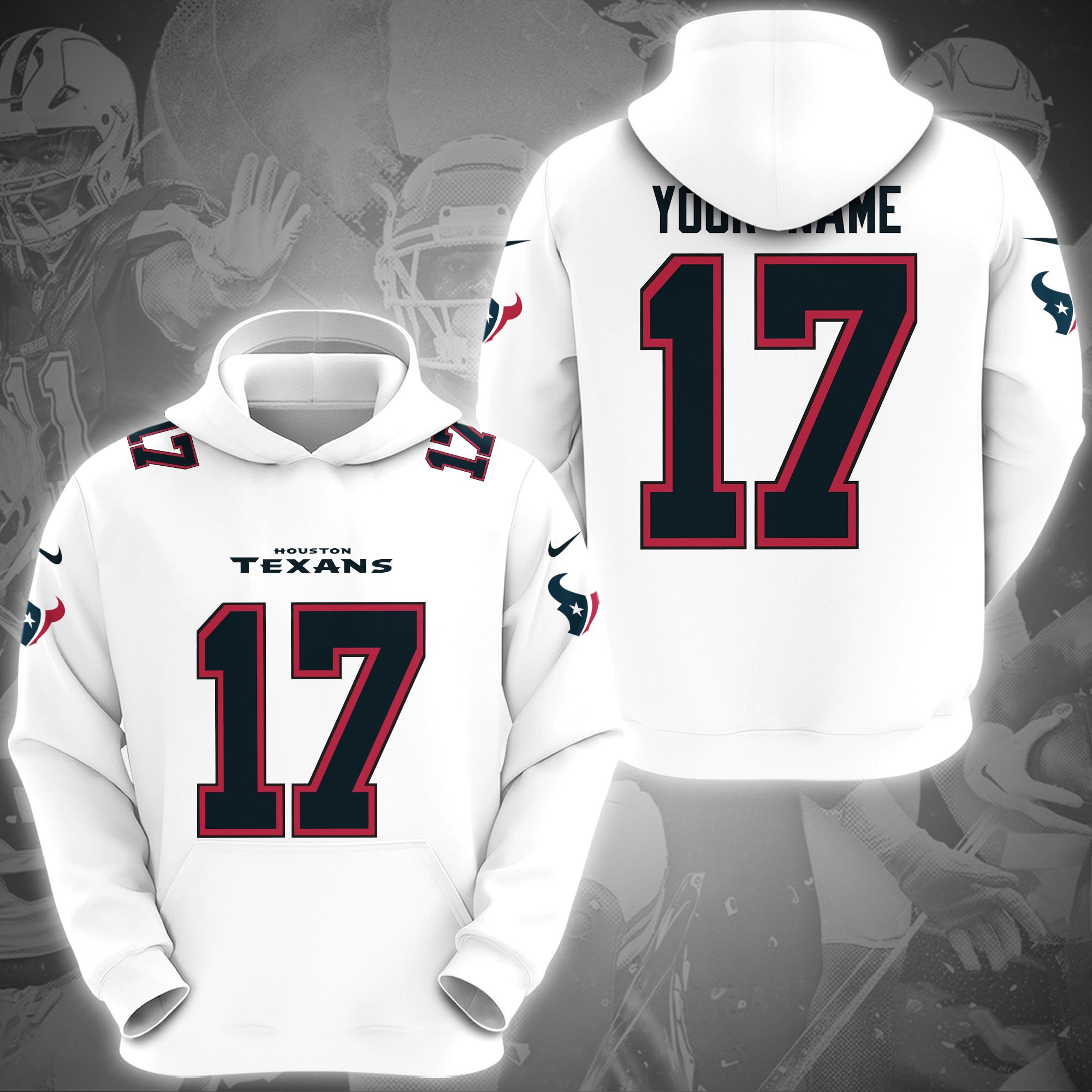 Houston Texans Hoodie Custom Name And Number, Sport Gifts, Fan Gifts