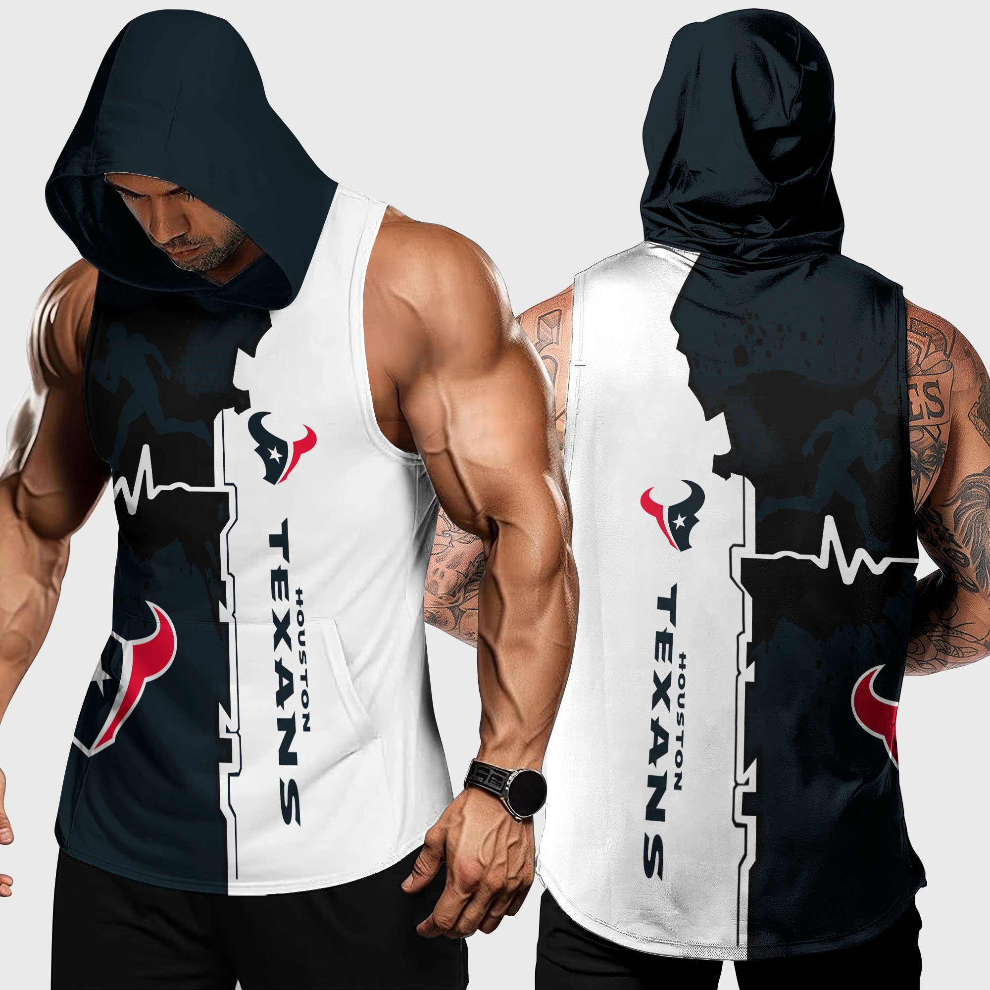 Houston Texans Hoodie Tanktop Custom Your Name, Football Team Hoodie Tanktop, Gift For Football Lovers