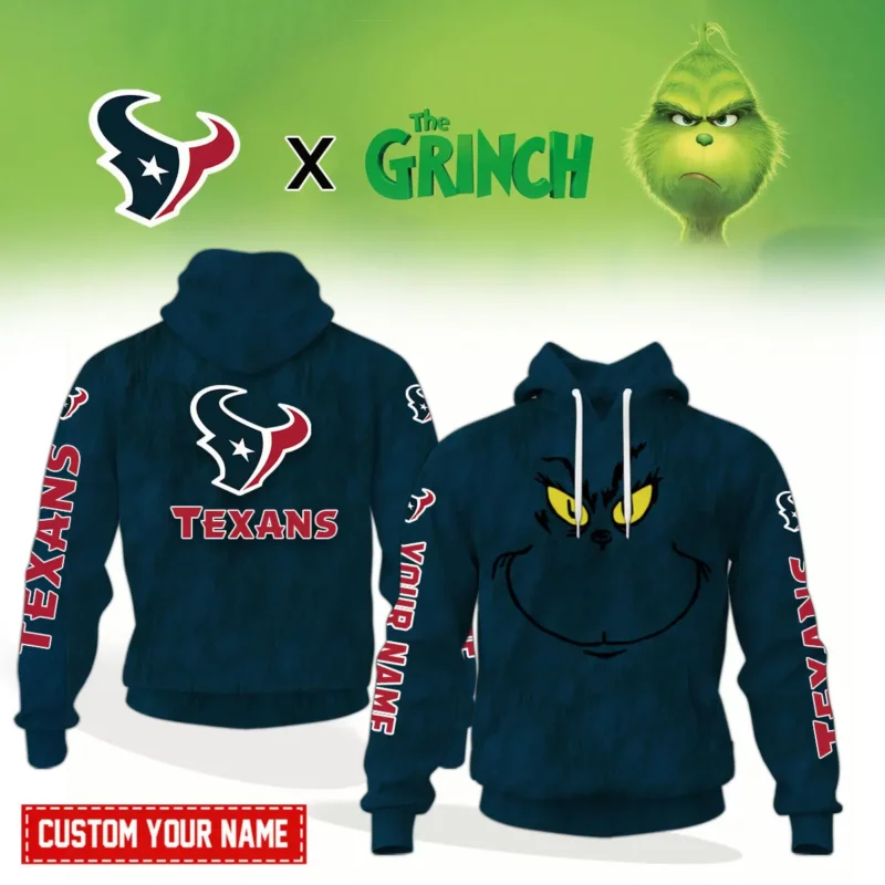 Houston Texans NFL Funny Grinch Christmas Hoodie Gift For Fans CWL1113