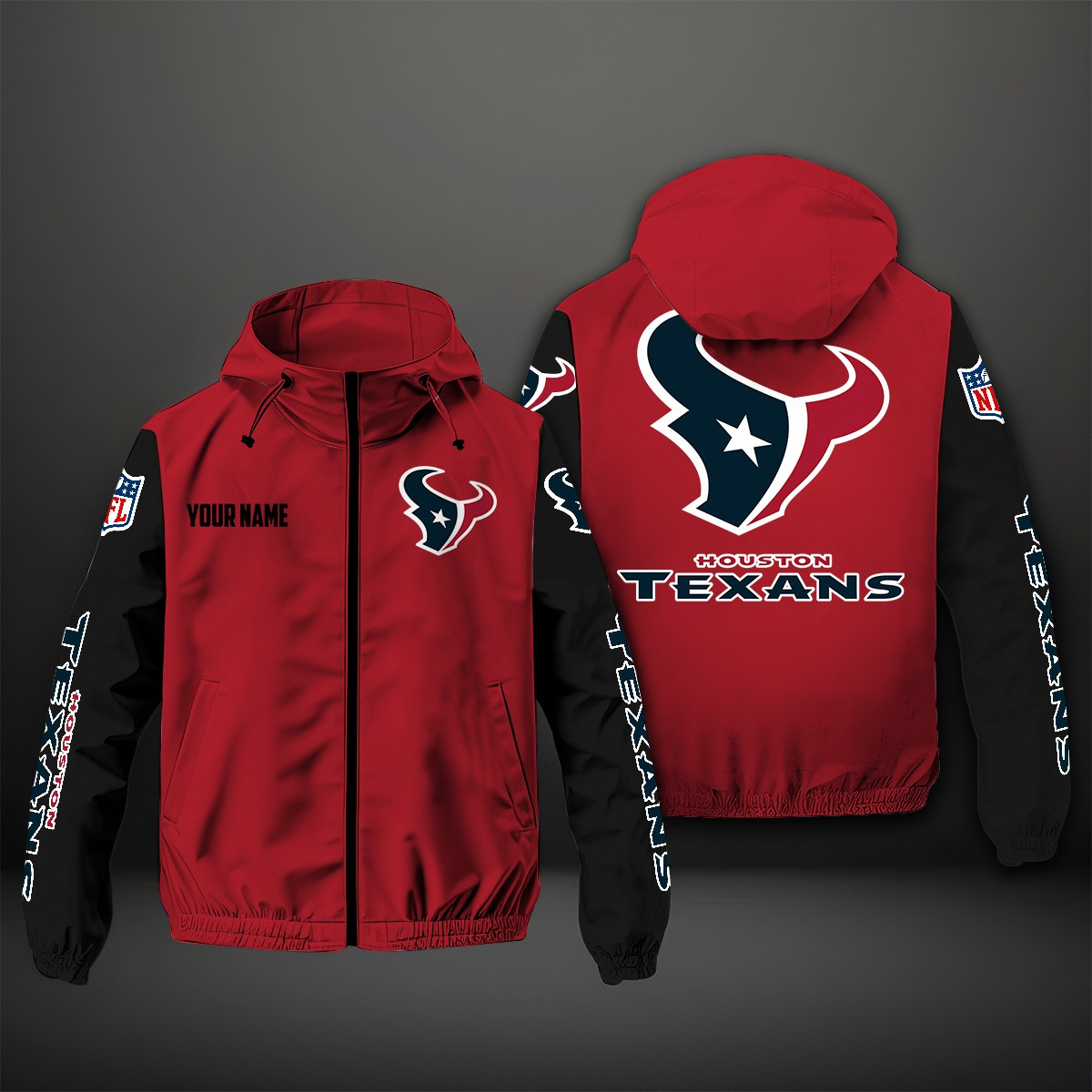 Houston Texans NFL Personalized Windbreaker Jacket For Fan