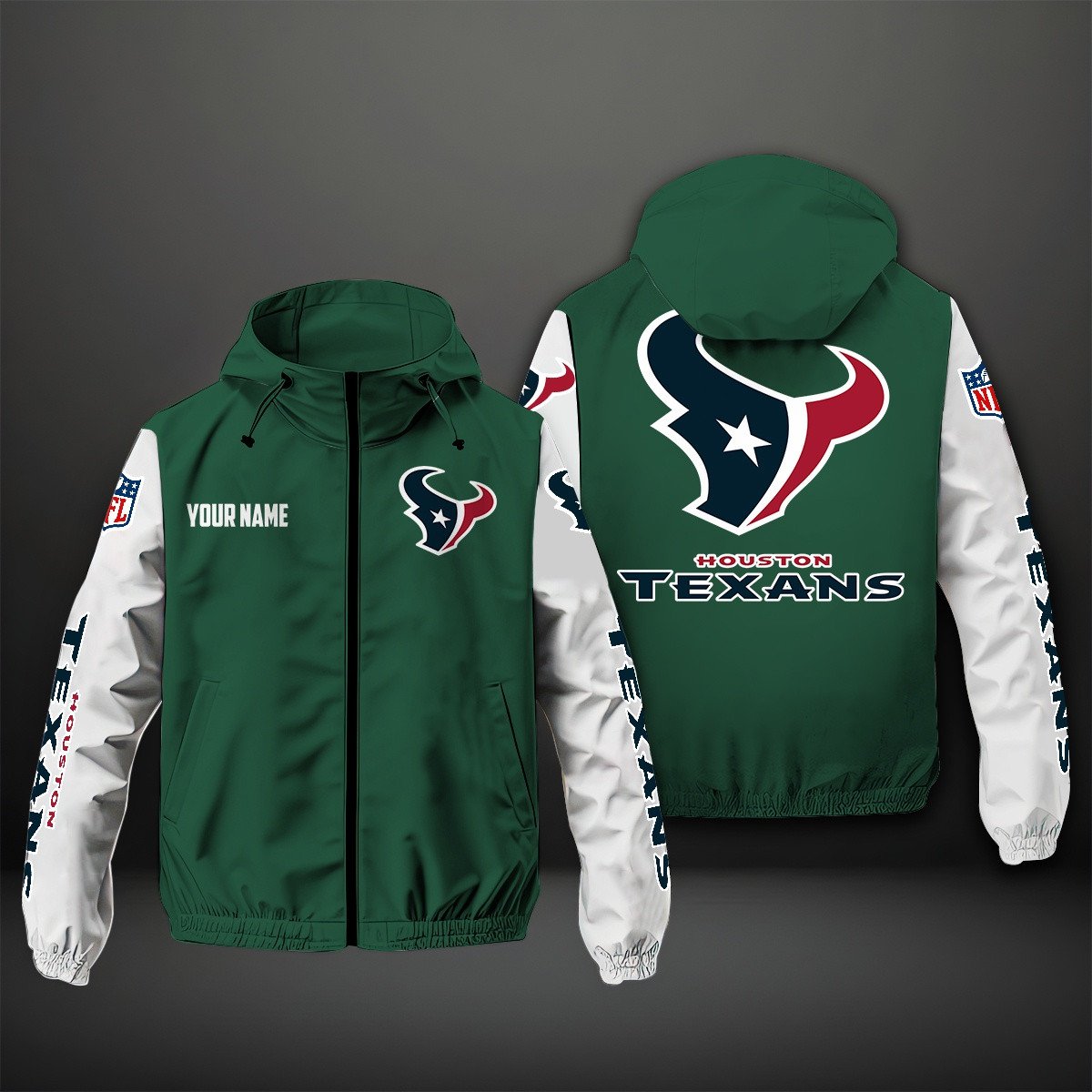Houston Texans NFL Personalized Windbreaker Jacket For Fan