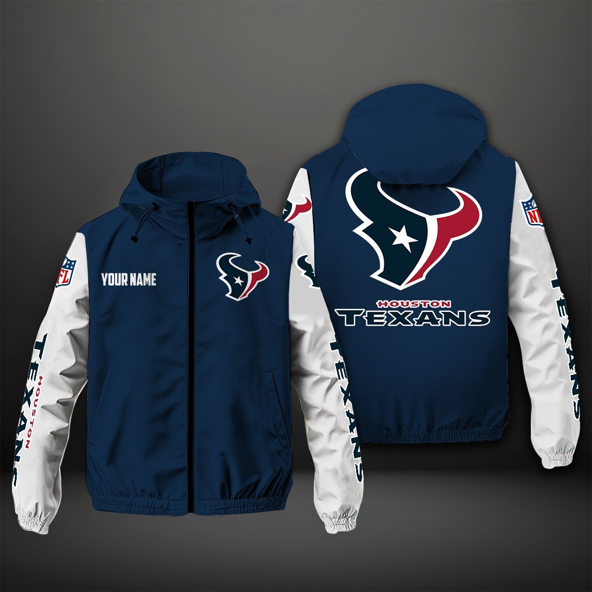Houston Texans NFL Personalized Windbreaker Jacket For Fan