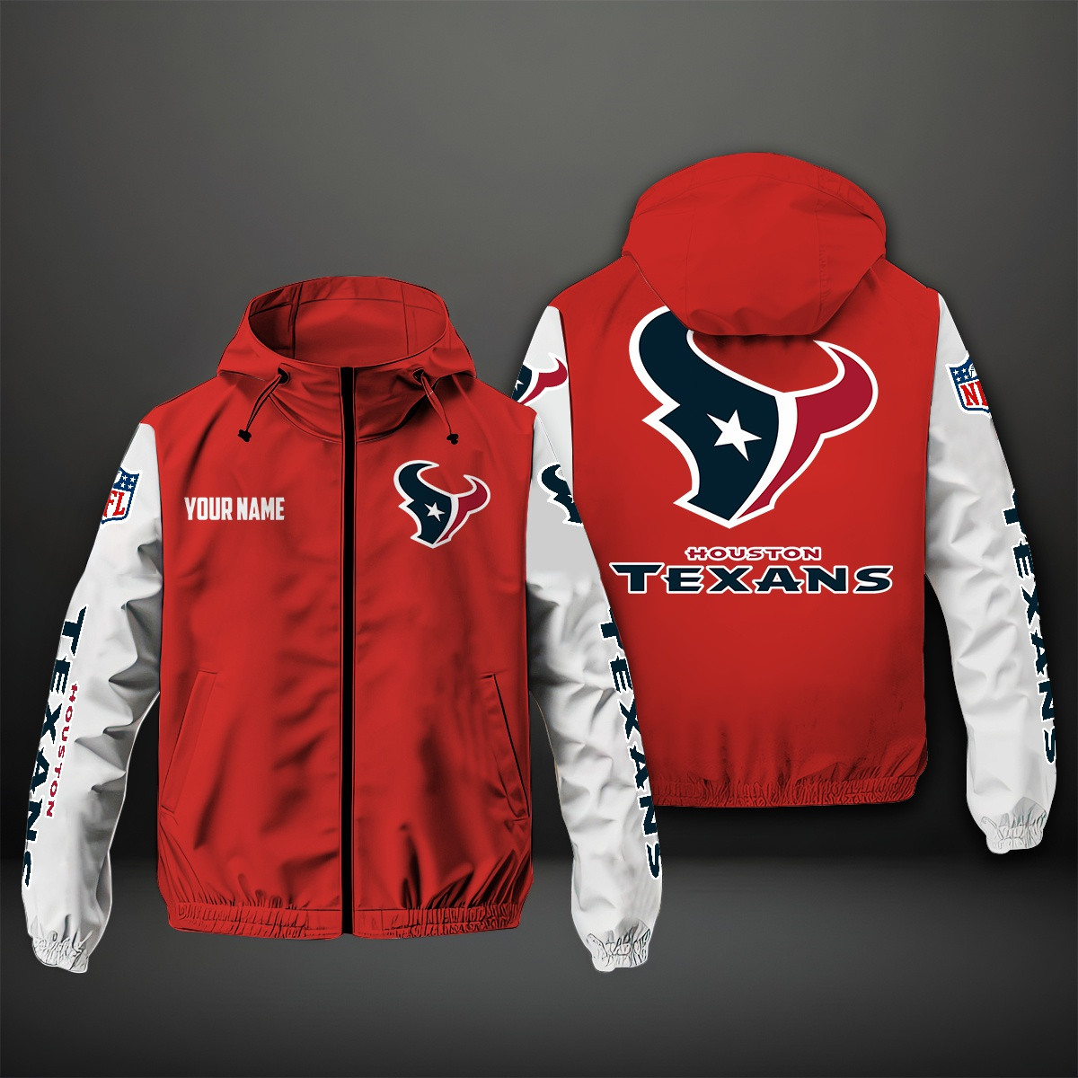 Houston Texans NFL Personalized Windbreaker Jacket For Fan