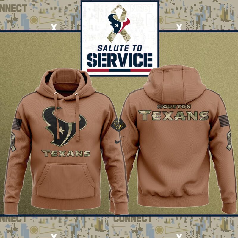 Houston Texans NFL Salute To Service 2023 Veteran New Logo 3D Hoodie PH1077