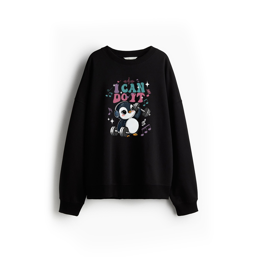 I Can Do It Funny Penguin Deadlift Weight Lifting Workout Sweatshirt