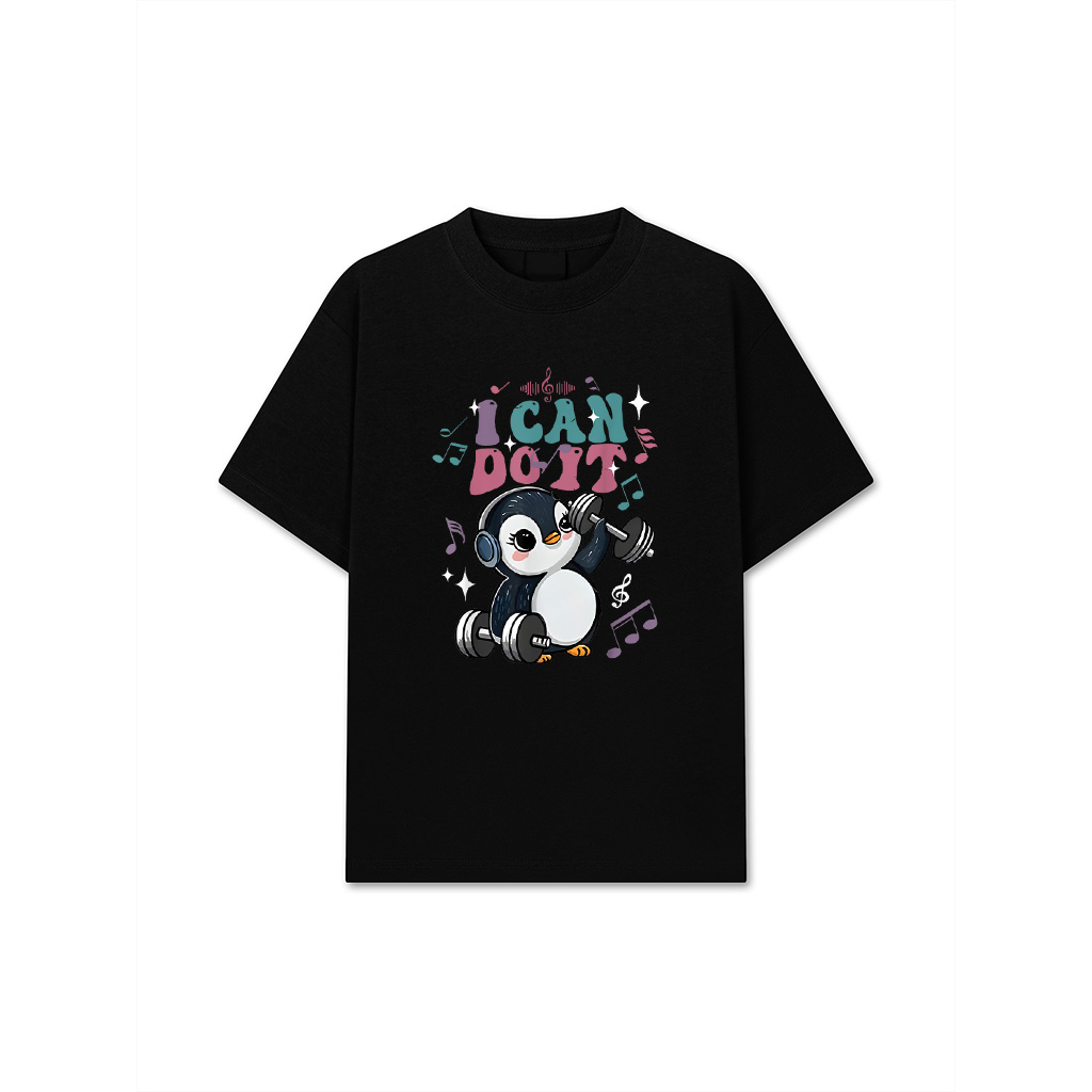 I Can Do It Funny Penguin Deadlift Weight Lifting Workout T-Shirt