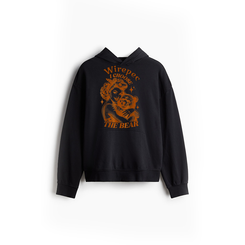 I Choose The Bear Vintage Retro Hoodie