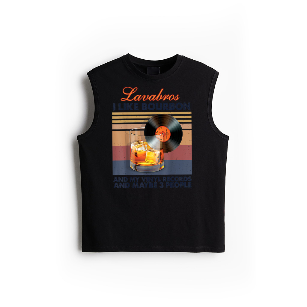 I Like Bourbon And My Vinyl Records Vintage Funny Drinking Tank Top