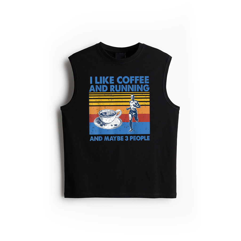 I Like Coffee And Running And Maybe 3 People Vintage Running Tank Top