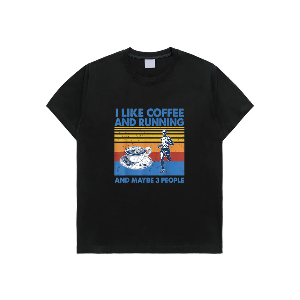 I Like Coffee And Running And Maybe 3 People Vintage Running T-Shirt