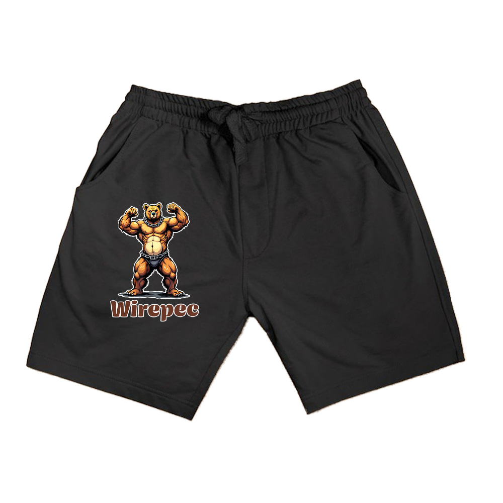 I Love Muscle Bear Funny Gay Daddy Leather Pride Vintage Shorts