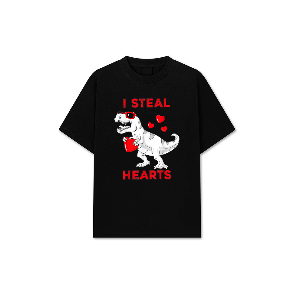 I Steal Hearts Dinosaur T-Rex Valentines Day T-Shirt