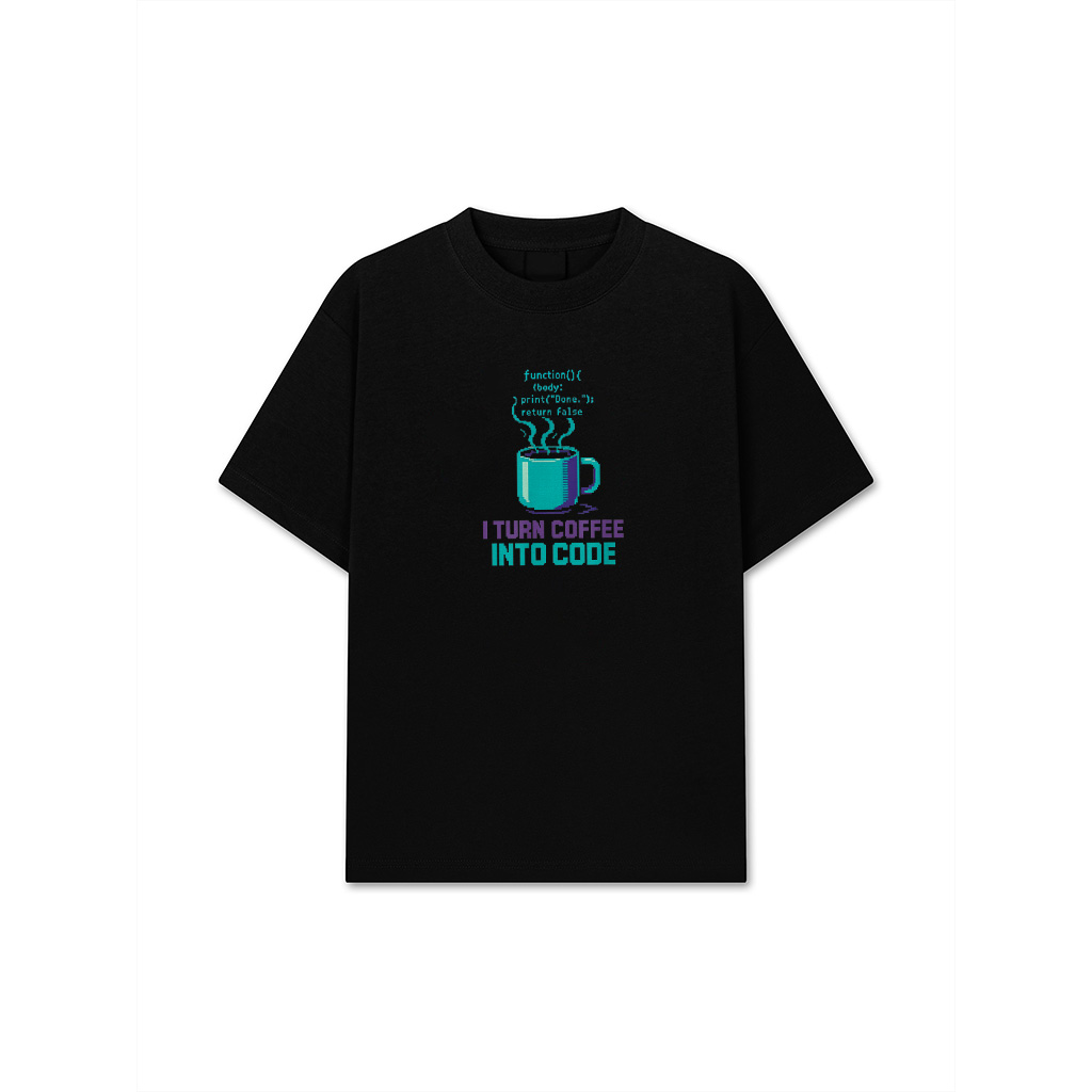 I Turn Coffee Into Code Retro Programmer T-Shirt
