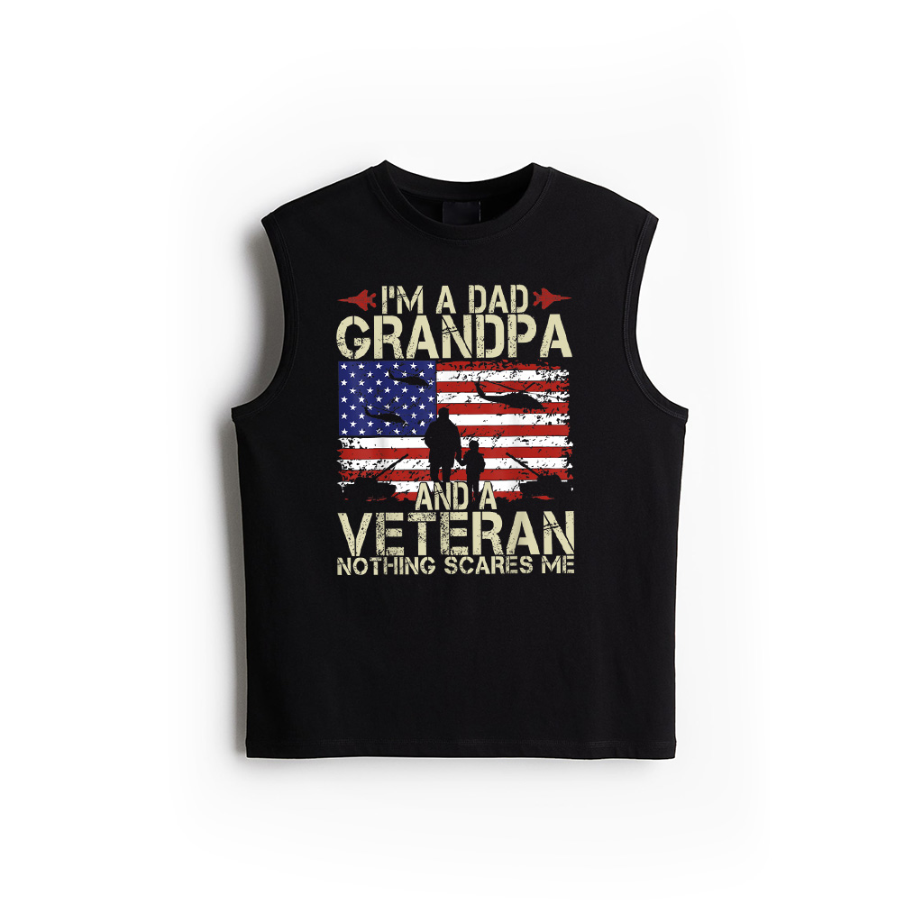 I'm A Dad Grandpa And Veteran Fathers Day Papa Grandpa Gifts Tank Top