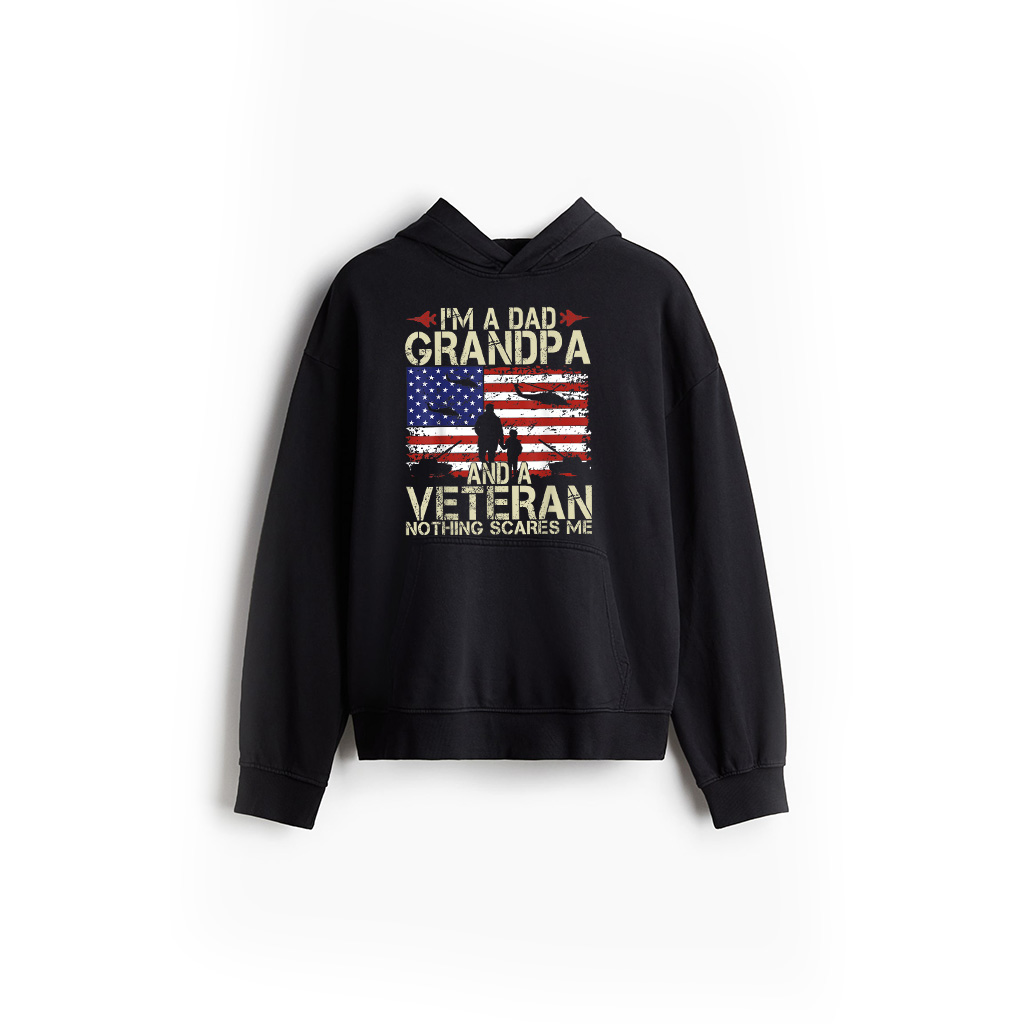 I'm A Dad Grandpa And Veteran Fathers Day Papa Grandpa Gifts Hoodie