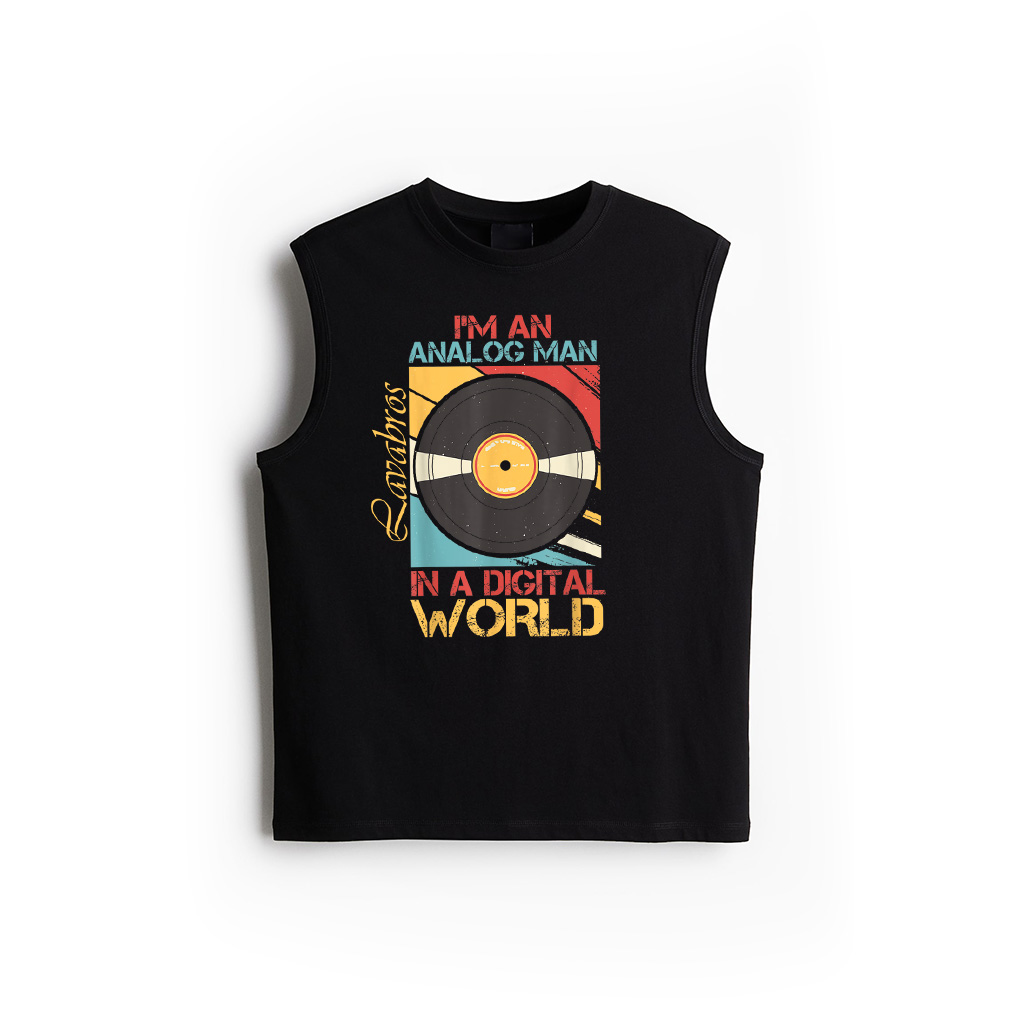I'm An Analog Man In A Digital World Vinyl Vintage Music Tank Top