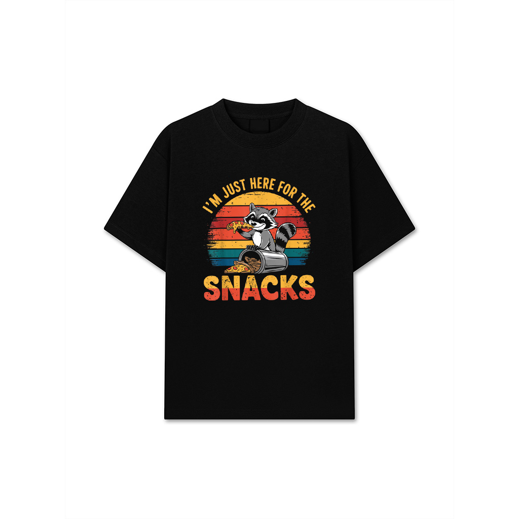 I'm Just Here For The Snacks Retro Racoon T-Shirt