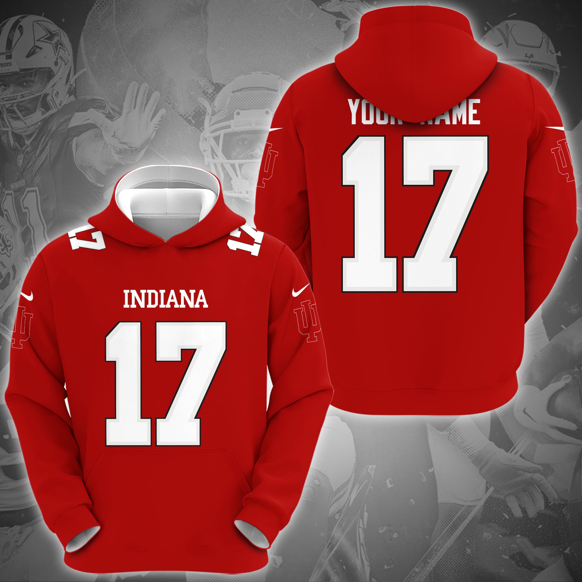Indiana Hoosiers Hoodie Custom Name And Number, Sport Gifts For Fan