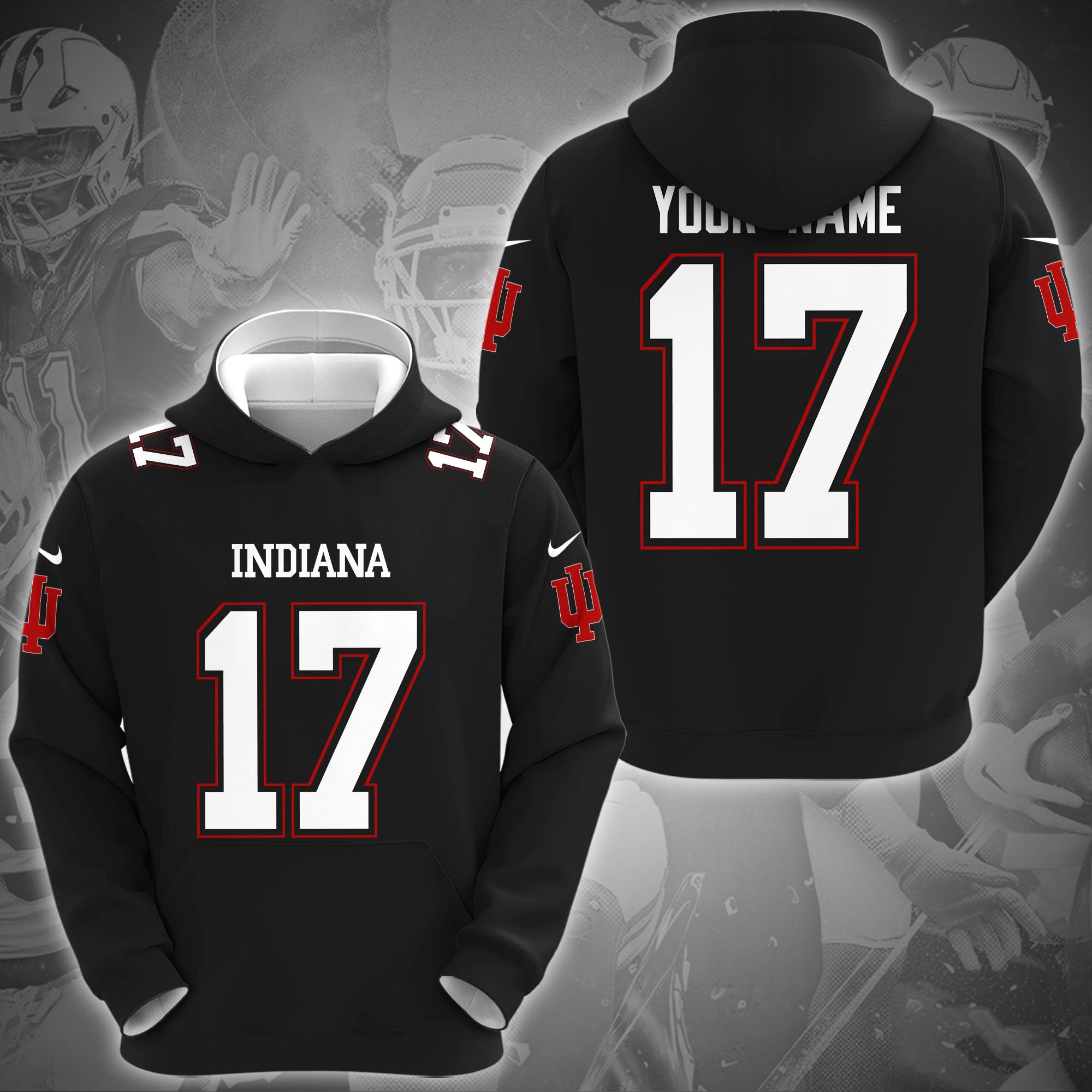 Indiana Hoosiers Hoodie Custom Name And Number, Sport Hoodie For Fans