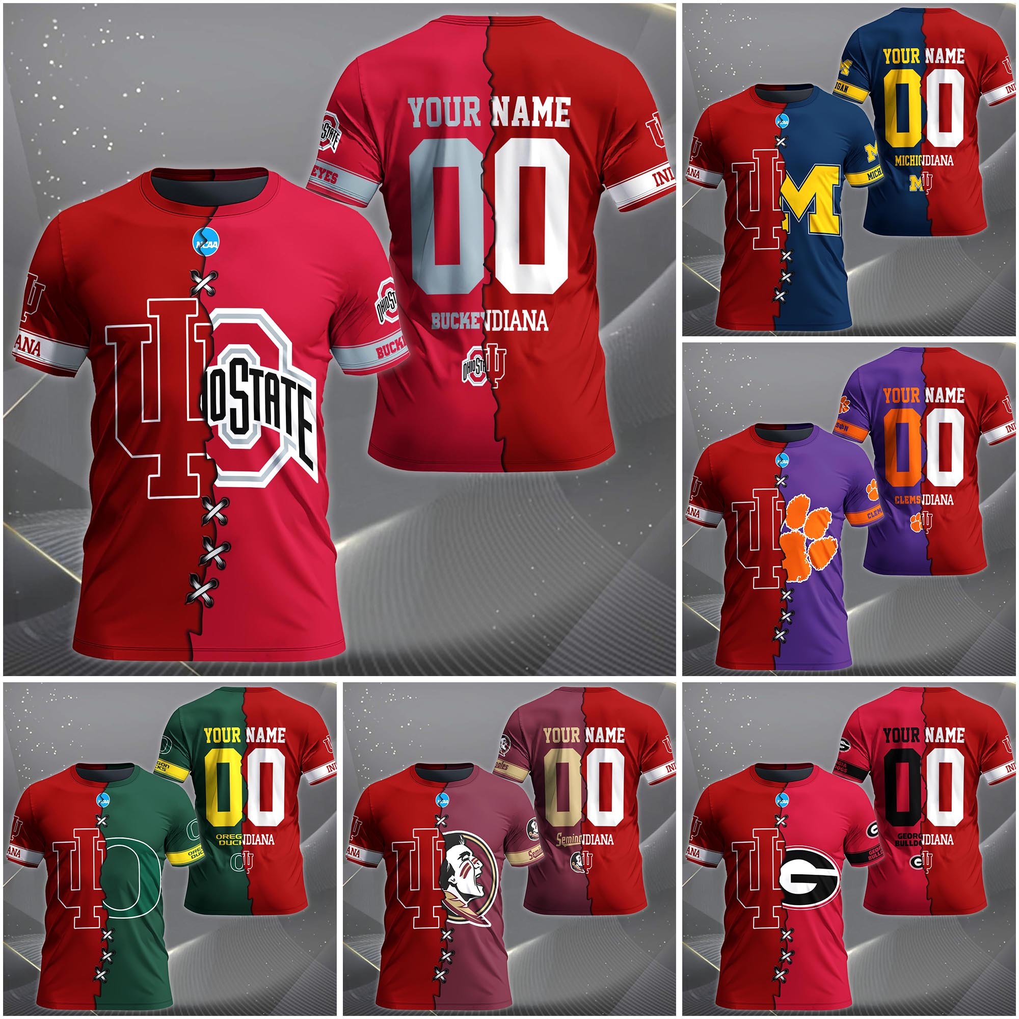 Indiana Hoosiers House Divided T-Shirt Custom Name 2025 Version, Year And Team, Sport Shirts For Fan