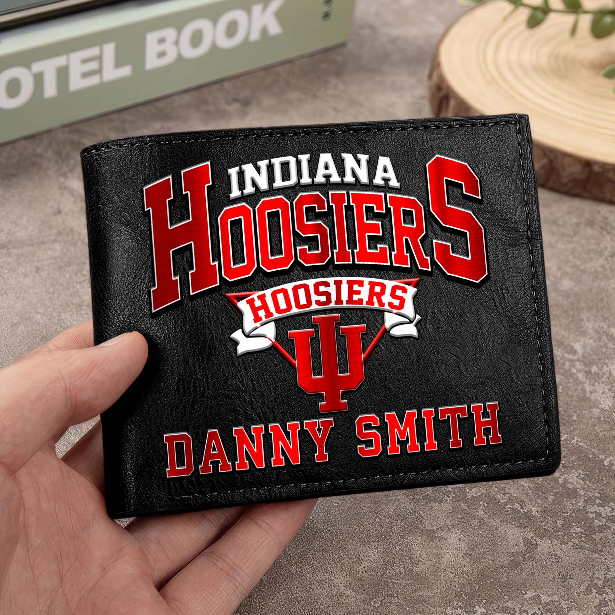 Indiana Hoosiers Men Wallet Custom Your Name, Football Team Men Wallet For Fans, Gifts For Football Lovers