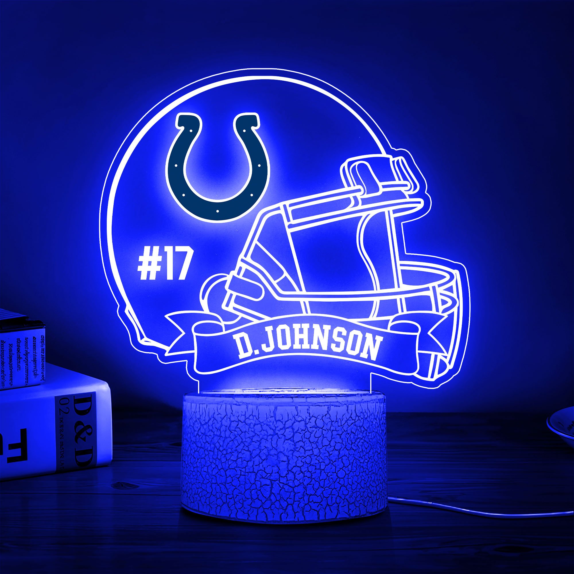 Indianapolis Colts 3D Led Lamp Custom Name And Number, Sport Lamp, Home Decor 