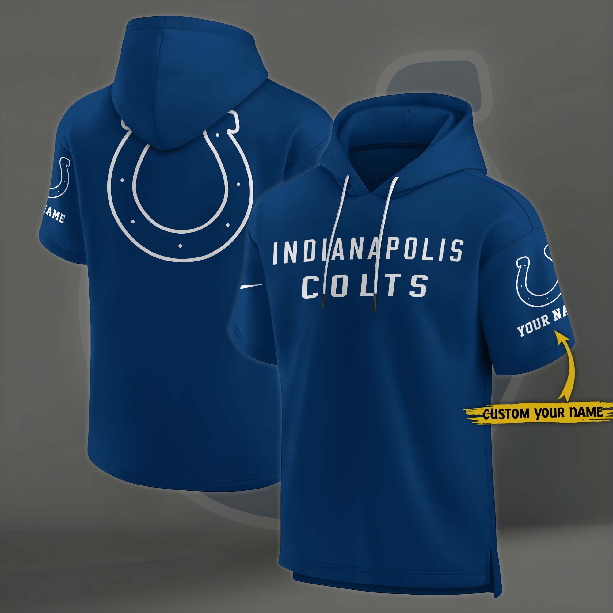 Indianapolis Colts Elements Future Ground Lettering Short Sleeve Pullover Hoodie Custom Name, Gifts For Football Lovers EHIVM 03121220
